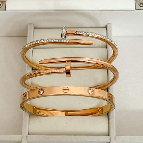 Rose Gold Bangle Bracelet For Girls and Women - Picture 8 of 13